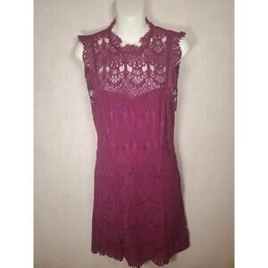 Free People Intimately Magenta Daydream Lace Open Back Dress size XS